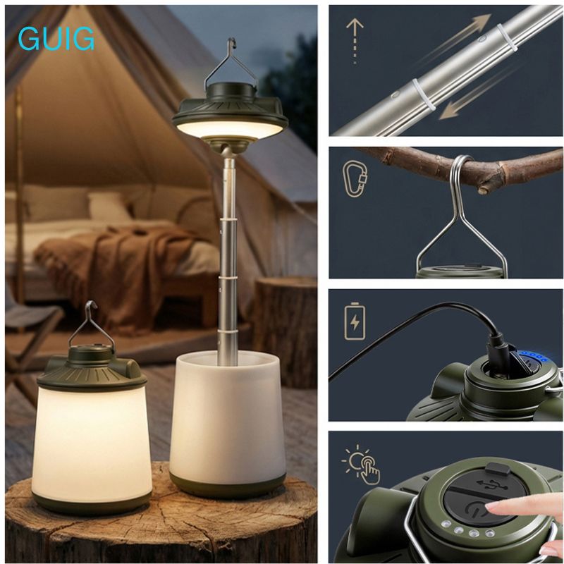 Outdoor Adventure Ni - Lampu Camping Teleskopik RGB Baru, Dapat