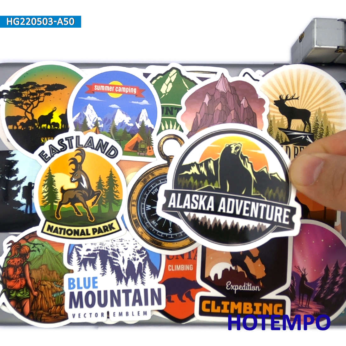 Outdoor Adventure World - Set Stiker Perjalanan Dunia, Petualangan Luar