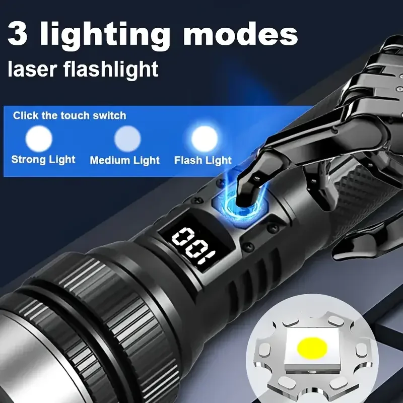 Senter LED 900000LM yang Kuat, - Outdoor Adventure Hiking ulasan dan harga