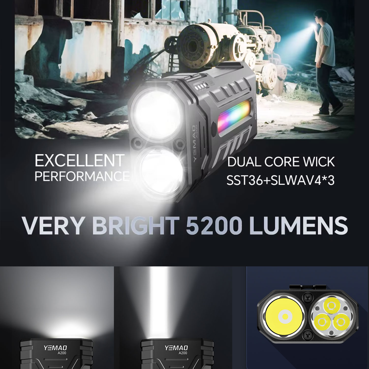 Senter LED RGB Portabel Multif - Outdoor Adventure Hiking ulasan dan harga